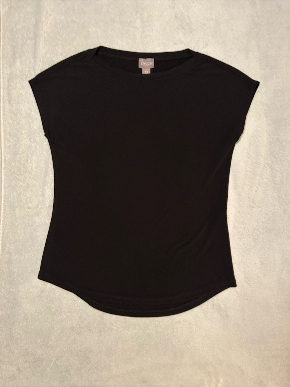 Chico’s Black Short Sleeve Crewneck Top